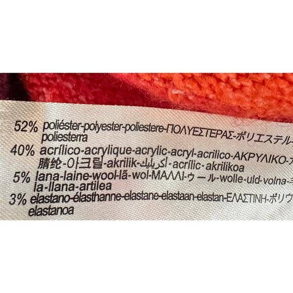 Zara Rainbow Cropped Sweater Puff Long Sleeve Striped Wool Blend Pullover Size S - Picture 14 of 14